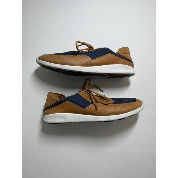OluKai Kihi  in Trench Blue/Tan Size 10 Boat Shoes - Picture 1 of 6
